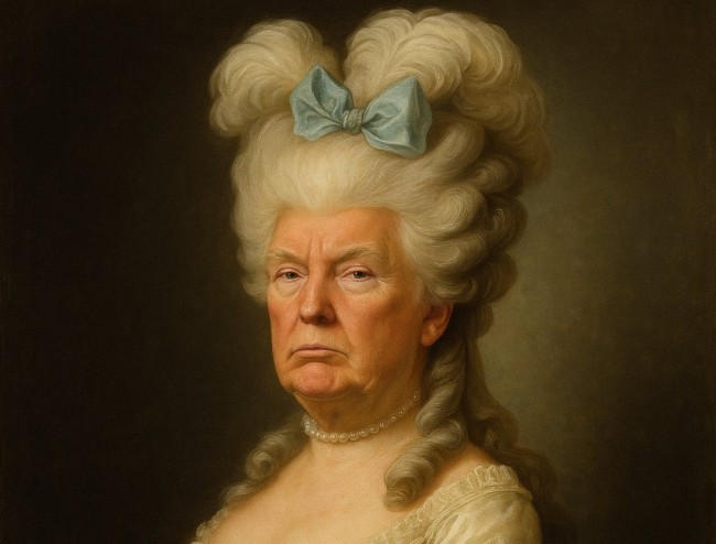 Nyt AI-indlæg af Trump... Denne gang ved at Californiens guvernør skildrer ham som Marie Antoinette