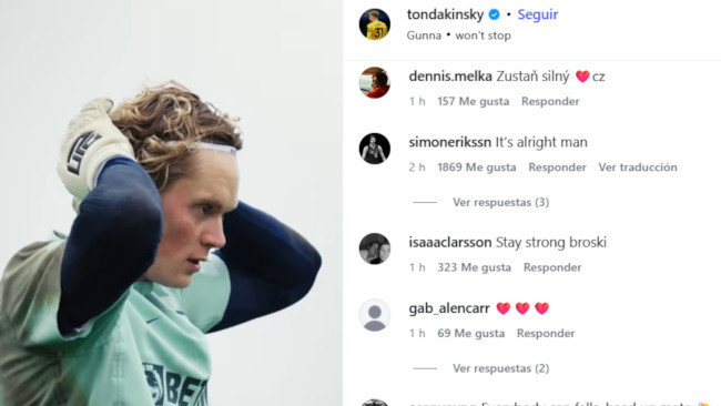 Tottenham-målmand Kinský modtager tusindvis af støttebeskeder på Instagram efter en traumatisk kamp