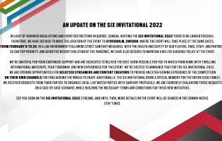 Six Invitational 2022 afholdes ikke i Canada i år